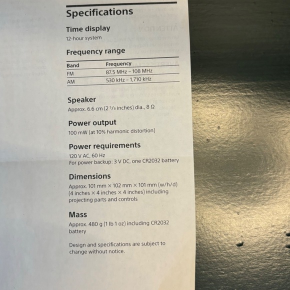 SONY Digital Dual Alarm Clock FM / AM Radio - Model ICF-C1T - White - Picture 10 of 10